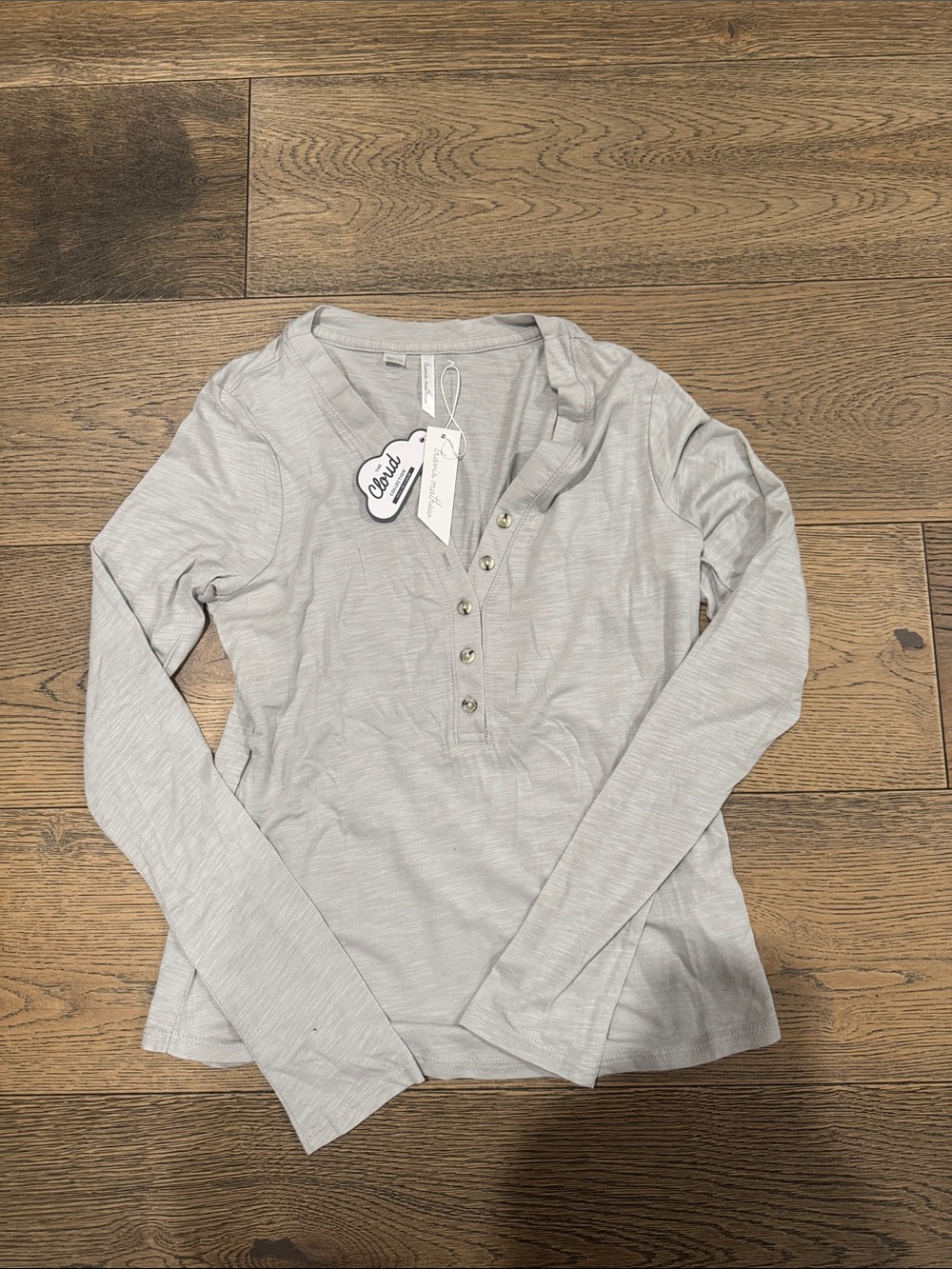 Travis Mathew Light Gray Long Sleeve Henley